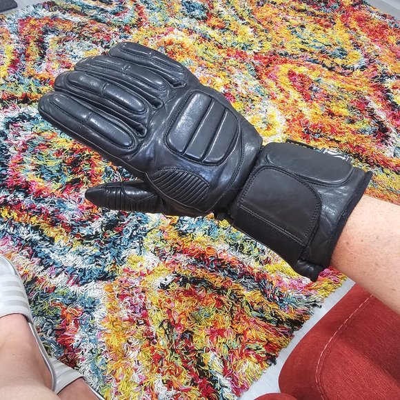 Motorcycle Mens Kevlar Gloves Genuine Leather "Bikers Club" Brand EUC Thinsulate - Picture 5 of 16